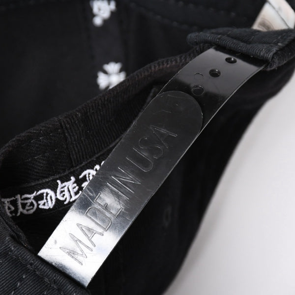 CHROME HEARTS クロムハーツ バーティカルロゴ クロスボールボタン ベースボールキャップ ブラック 美品 中古 4a006683