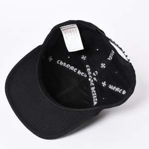 CHROME HEARTS クロムハーツ バーティカルロゴ クロスボールボタン ベースボールキャップ ブラック 美品 中古 4a006683