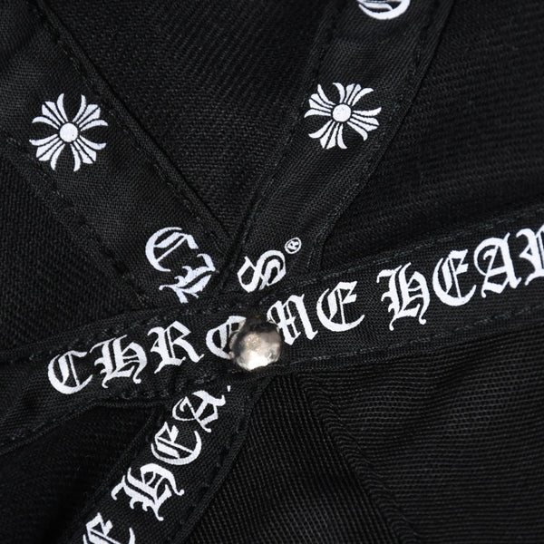 CHROME HEARTS クロムハーツ バーティカルロゴ クロスボールボタン ベースボールキャップ ブラック 美品 中古 4a006683