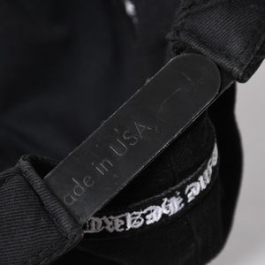 極美品 CHROME HEARTS クロムハーツ FLORAL CROSS フローラルクロス キャップ ブラック シルバー金具 中古 4a006678