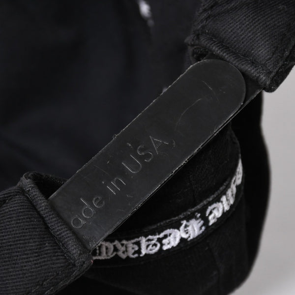 極美品 CHROME HEARTS クロムハーツ FLORAL CROSS フローラルクロス キャップ ブラック シルバー金具 中古 4a006678