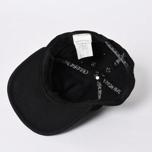 極美品 CHROME HEARTS クロムハーツ FLORAL CROSS フローラルクロス キャップ ブラック シルバー金具 中古 4a006678