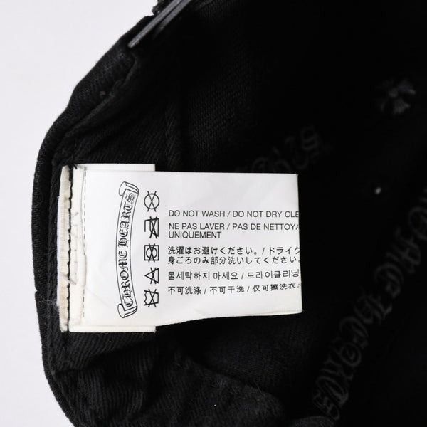 極美品 CHROME HEARTS クロムハーツ FLORAL CROSS フローラルクロス キャップ ブラック シルバー金具 中古 4a006678