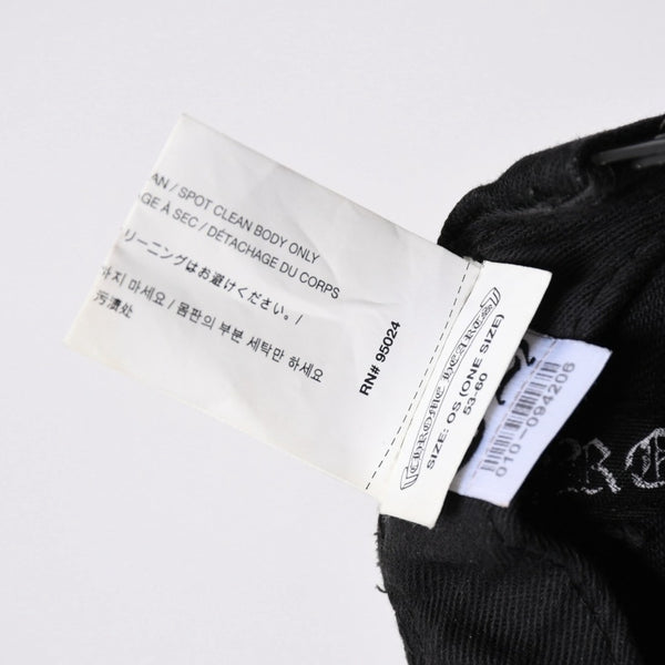 極美品 CHROME HEARTS クロムハーツ FLORAL CROSS フローラルクロス キャップ ブラック シルバー金具 中古 4a006678