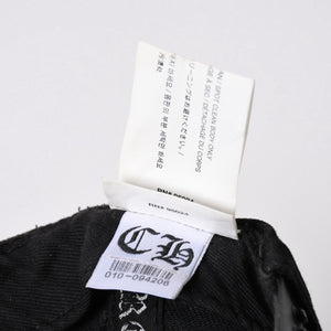 極美品 CHROME HEARTS クロムハーツ FLORAL CROSS フローラルクロス キャップ ブラック シルバー金具 中古 4a006678