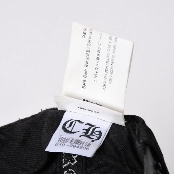 極美品 CHROME HEARTS クロムハーツ FLORAL CROSS フローラルクロス キャップ ブラック シルバー金具 中古 4a006678