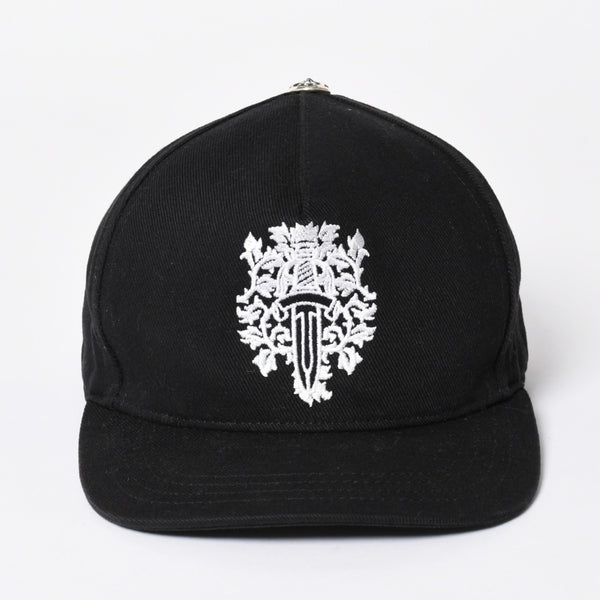 極美品 CHROME HEARTS クロムハーツ キャップ ヴィンダガー 刺繍 クロスボール シルバー 925 ブラック ホワイト 中古 4a006681