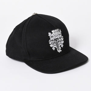 極美品 CHROME HEARTS クロムハーツ キャップ ヴィンダガー 刺繍 クロスボール シルバー 925 ブラック ホワイト 中古 4a006681