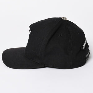 極美品 CHROME HEARTS クロムハーツ キャップ ヴィンダガー 刺繍 クロスボール シルバー 925 ブラック ホワイト 中古 4a006681