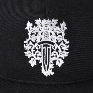 極美品 CHROME HEARTS クロムハーツ キャップ ヴィンダガー 刺繍 クロスボール シルバー 925 ブラック ホワイト 中古 4a006681