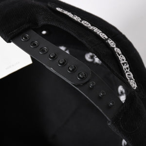 極美品 CHROME HEARTS クロムハーツ キャップ ヴィンダガー 刺繍 クロスボール シルバー 925 ブラック ホワイト 中古 4a006681