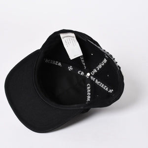 極美品 CHROME HEARTS クロムハーツ キャップ ヴィンダガー 刺繍 クロスボール シルバー 925 ブラック ホワイト 中古 4a006681
