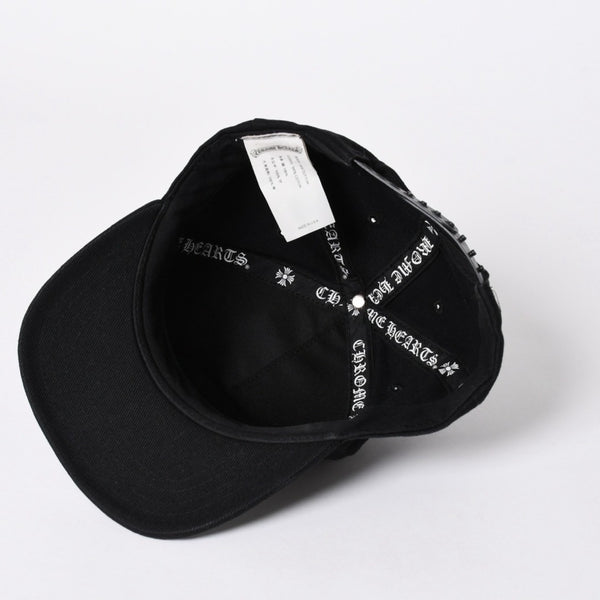 極美品 CHROME HEARTS クロムハーツ キャップ ヴィンダガー 刺繍 クロスボール シルバー 925 ブラック ホワイト 中古 4a006681