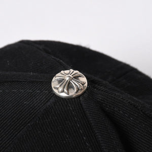 CHROME HEARTS クロムハーツ バーティカルロゴ クロスボールボタン ベースボールキャップ ブラック 美品 中古 4a006683