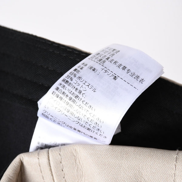 新品同様 BOTTEGA VENETA ボッテガヴェネタ キャップ フランネルプリント ヌバックレザー 739329 ベージュ シルバー金具 サイズL 中古 4a006654