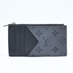 LOUIS VUITTON ルイヴィトン タイガラマ コインケース カードホルダー M30839 ブラック グレー シルバー金具 美品 中古 4a006644