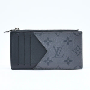 LOUIS VUITTON ルイヴィトン タイガラマ コインケース カードホルダー M30839 ブラック グレー シルバー金具 美品 中古 4a006644