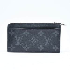 LOUIS VUITTON ルイヴィトン タイガラマ コインケース カードホルダー M30839 ブラック グレー シルバー金具 美品 中古 4a006644