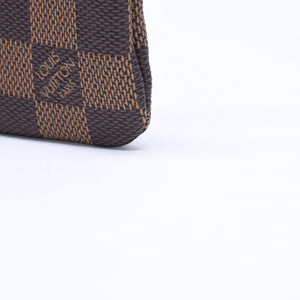 新品同様 LOUIS VUITTON ルイヴィトン ポシェット クレ コインケース 小銭入れ N62658 ダミエ エベヌ ブラウン 中古 4a006565