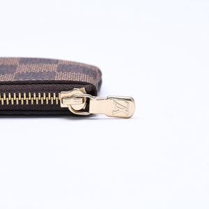 新品同様 LOUIS VUITTON ルイヴィトン ポシェット クレ コインケース 小銭入れ N62658 ダミエ エベヌ ブラウン 中古 4a006565