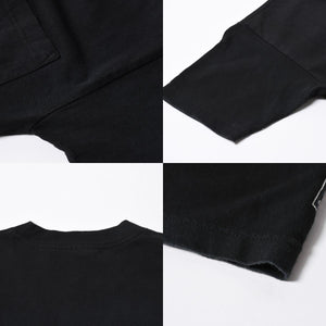 極美品 CHROME HEARTS クロムハーツ 半袖 ポケット Tシャツ サイズS フォッティ スクロール ラベル ロゴ オールド ブラック ホワイト 中古 4a006705