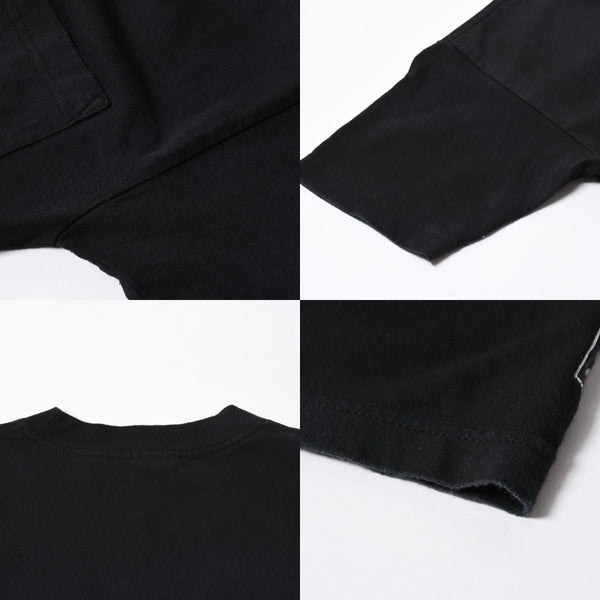 極美品 CHROME HEARTS クロムハーツ 半袖 ポケット Tシャツ サイズS フォッティ スクロール ラベル ロゴ オールド ブラック ホワイト 中古 4a006705