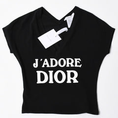 極美品 Christian Dior クリスチャンディオール J'ADORE DIOR ジャドール Vネック タンクトップ 3H16155400 サイズ38 ブラック 中古 4a006831