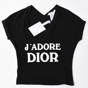 極美品 Christian Dior クリスチャンディオール J'ADORE DIOR ジャドール Vネック タンクトップ 3H16155400 サイズ38 ブラック 中古 4a006831