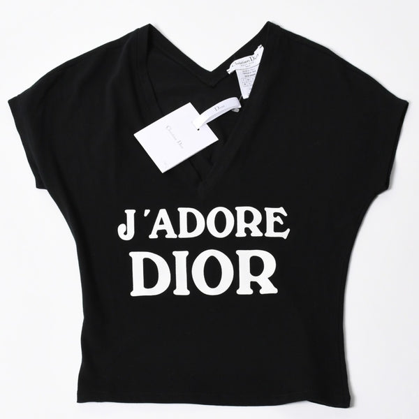 極美品 Christian Dior クリスチャンディオール J'ADORE DIOR ジャドール Vネック タンクトップ 3H16155400 サイズ38 ブラック 中古 4a006831