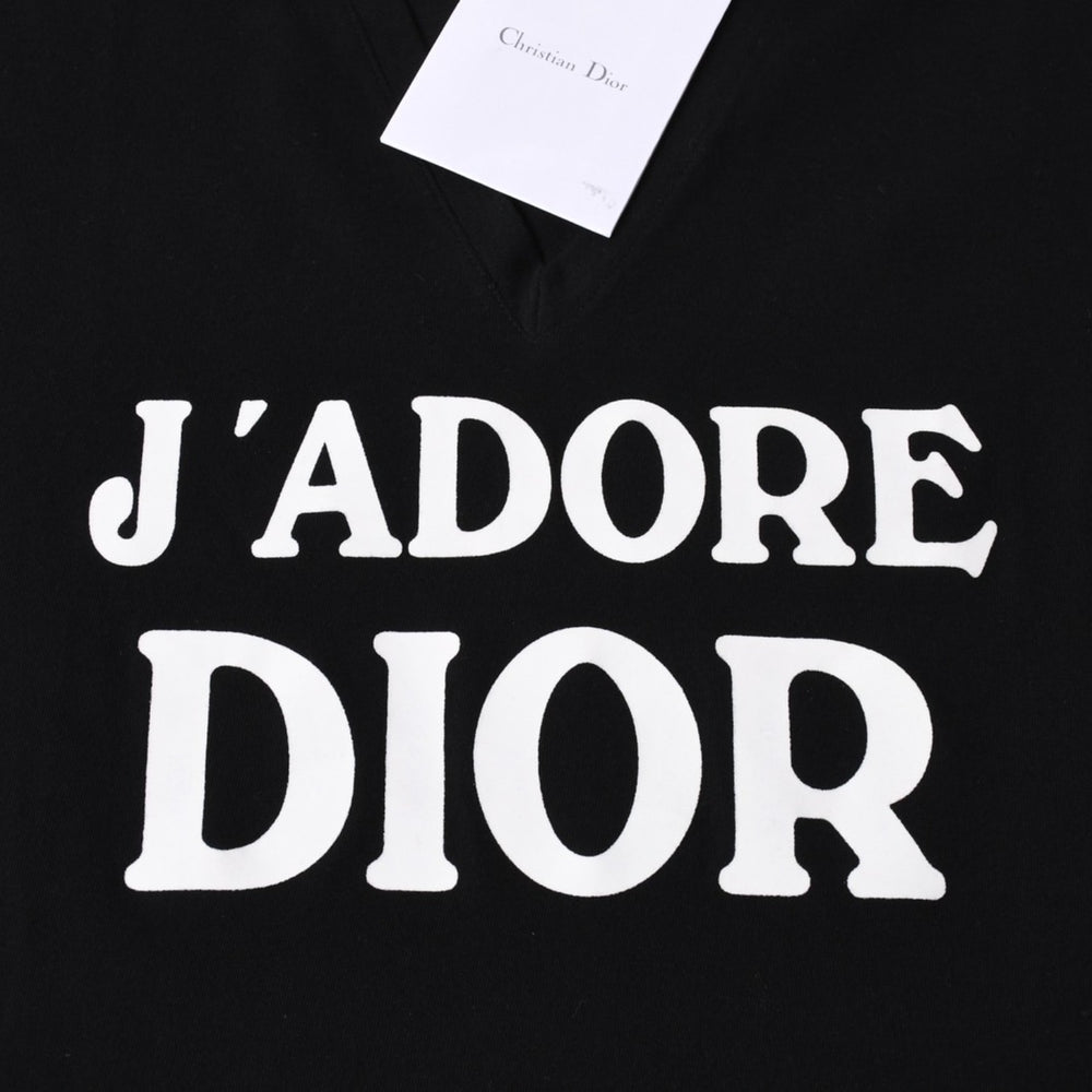 Very good condition Christian Dior J'ADORE DIOR V-neck tank top 3H16155400 Size 38 Black Used 4a006831