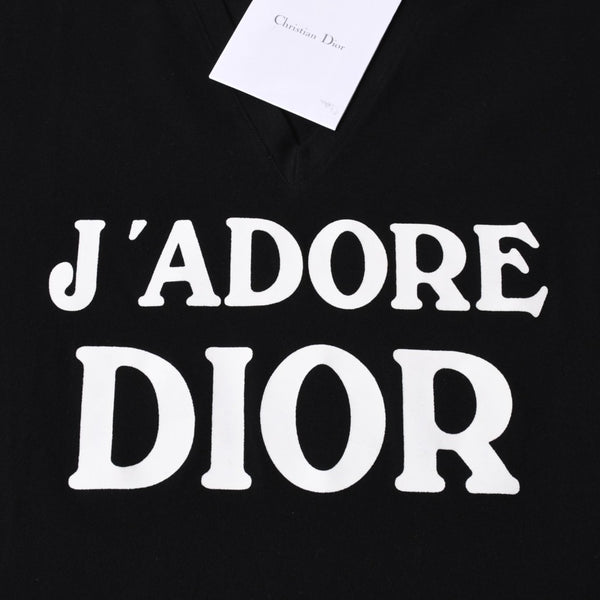 極美品 Christian Dior クリスチャンディオール J'ADORE DIOR ジャドール Vネック タンクトップ 3H16155400 サイズ38 ブラック 中古 4a006831