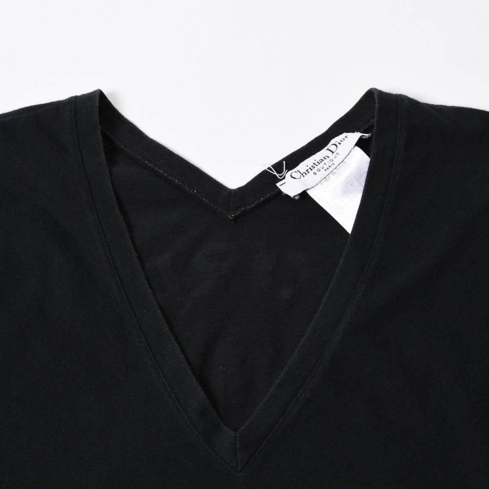 Very Good Condition Christian Dior J'ADORE Short Sleeve T-Shirt 3H16155400 Size 38 Black Used 4a006675