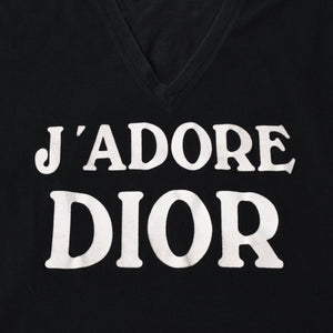 極美品 Christian Dior クリスチャンディオール J'ADORE ジャドール 半袖Tシャツ 3H16155400 サイズ38 ブラック 中古 4a006675