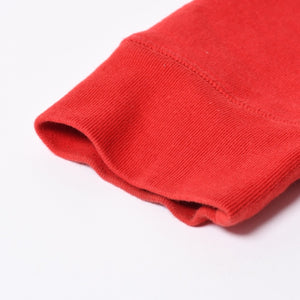 極美品 CHROME HEARTS クロムハーツ SAILIN ON 1/2 ZIP Y NOT セメタリークロス ハーフジップ スウェットシャツ レッド ダガー スクロールラベル Lサイズ 中古 4a006872