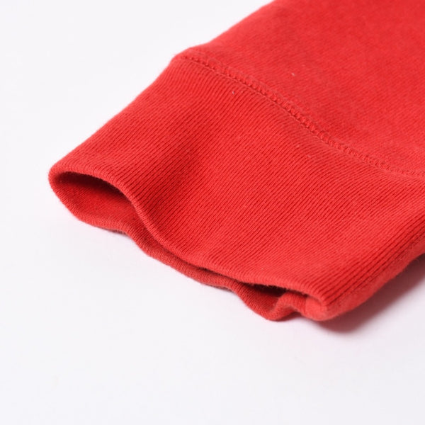 極美品 CHROME HEARTS クロムハーツ SAILIN ON 1/2 ZIP Y NOT セメタリークロス ハーフジップ スウェットシャツ レッド ダガー スクロールラベル Lサイズ 中古 4a006872