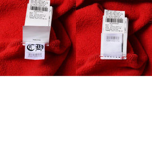 極美品 CHROME HEARTS クロムハーツ SAILIN ON 1/2 ZIP Y NOT セメタリークロス ハーフジップ スウェットシャツ レッド ダガー スクロールラベル Lサイズ 中古 4a006872