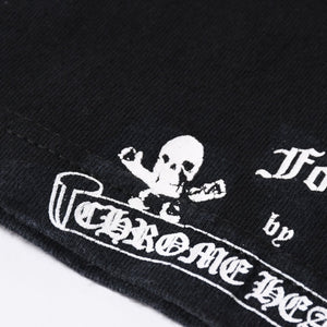 極美品 CHROME HEARTS クロムハーツ 半袖 ポケット Tシャツ サイズS フォッティ スクロール ラベル ロゴ オールド ブラック ホワイト 中古 4a006705