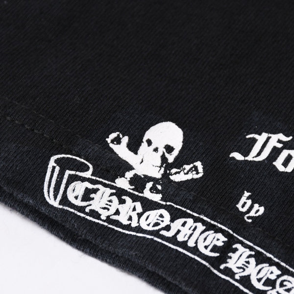 極美品 CHROME HEARTS クロムハーツ 半袖 ポケット Tシャツ サイズS フォッティ スクロール ラベル ロゴ オールド ブラック ホワイト 中古 4a006705