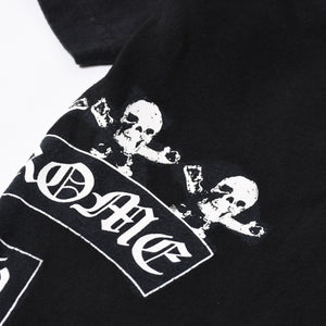 極美品 CHROME HEARTS クロムハーツ 半袖 ポケット Tシャツ サイズS フォッティ スクロール ラベル ロゴ オールド ブラック ホワイト 中古 4a006705