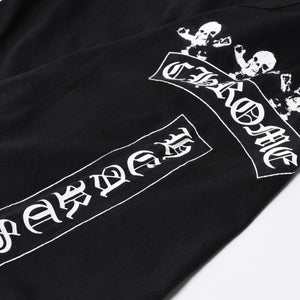 極美品 CHROME HEARTS クロムハーツ 半袖 ポケット Tシャツ サイズS フォッティ スクロール ラベル ロゴ オールド ブラック ホワイト 中古 4a006705