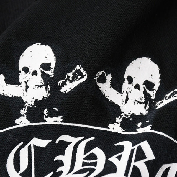 極美品 CHROME HEARTS クロムハーツ 半袖 ポケット Tシャツ サイズS フォッティ スクロール ラベル ロゴ オールド ブラック ホワイト 中古 4a006705