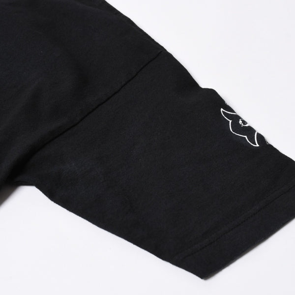 極美品 CHROME HEARTS クロムハーツ 半袖 ポケット Tシャツ サイズS フォッティ スクロール ラベル ロゴ オールド ブラック ホワイト 中古 4a006705