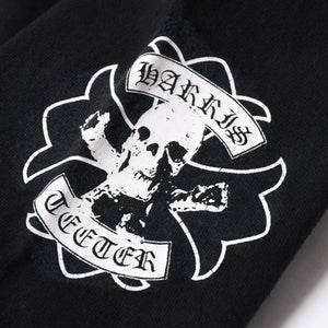 極美品 CHROME HEARTS クロムハーツ 半袖 ポケット Tシャツ サイズS フォッティ スクロール ラベル ロゴ オールド ブラック ホワイト 中古 4a006705