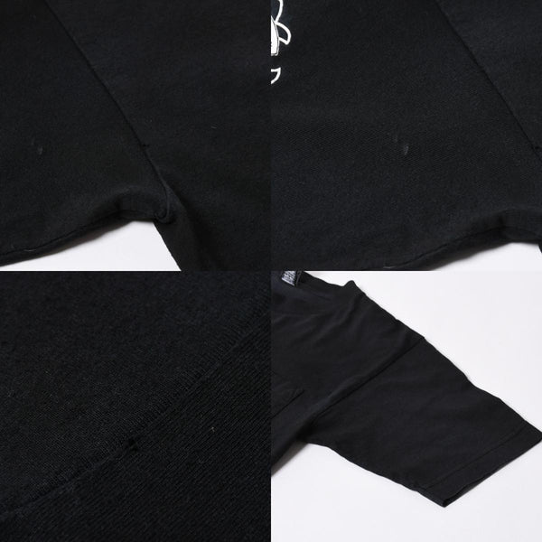 極美品 CHROME HEARTS クロムハーツ 半袖 ポケット Tシャツ サイズS フォッティ スクロール ラベル ロゴ オールド ブラック ホワイト 中古 4a006705