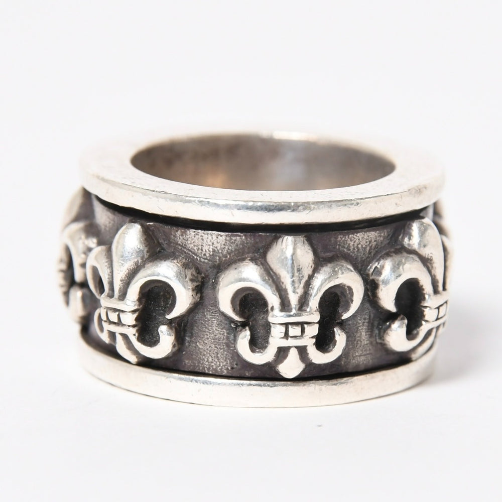 CHROME HEARTS クロムハーツ スピナー BSフレア リング サイズ18号 重量約39.09g 指輪 百合の紋章 アクセサリー シルバー925 美品 中古 4a007039