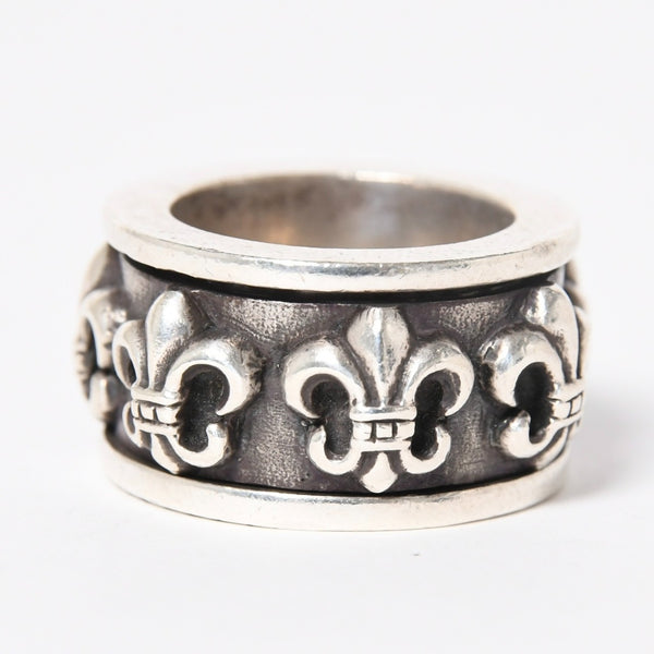 CHROME HEARTS クロムハーツ スピナー BSフレア リング サイズ18号 重量約39.09g 指輪 百合の紋章 アクセサリー シルバー925 美品 中古 4a007039