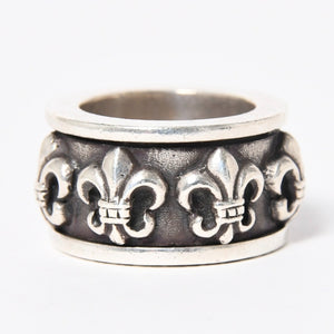 CHROME HEARTS クロムハーツ スピナー BSフレア リング サイズ18号 重量約39.09g 指輪 百合の紋章 アクセサリー シルバー925 美品 中古 4a007039
