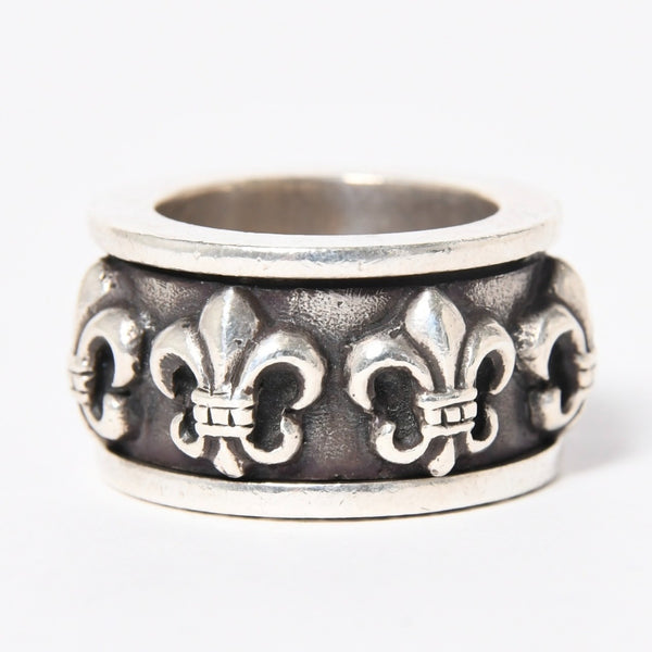 CHROME HEARTS クロムハーツ スピナー BSフレア リング サイズ18号 重量約39.09g 指輪 百合の紋章 アクセサリー シルバー925 美品 中古 4a007039