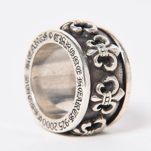 CHROME HEARTS クロムハーツ スピナー BSフレア リング サイズ18号 重量約39.09g 指輪 百合の紋章 アクセサリー シルバー925 美品 中古 4a007039