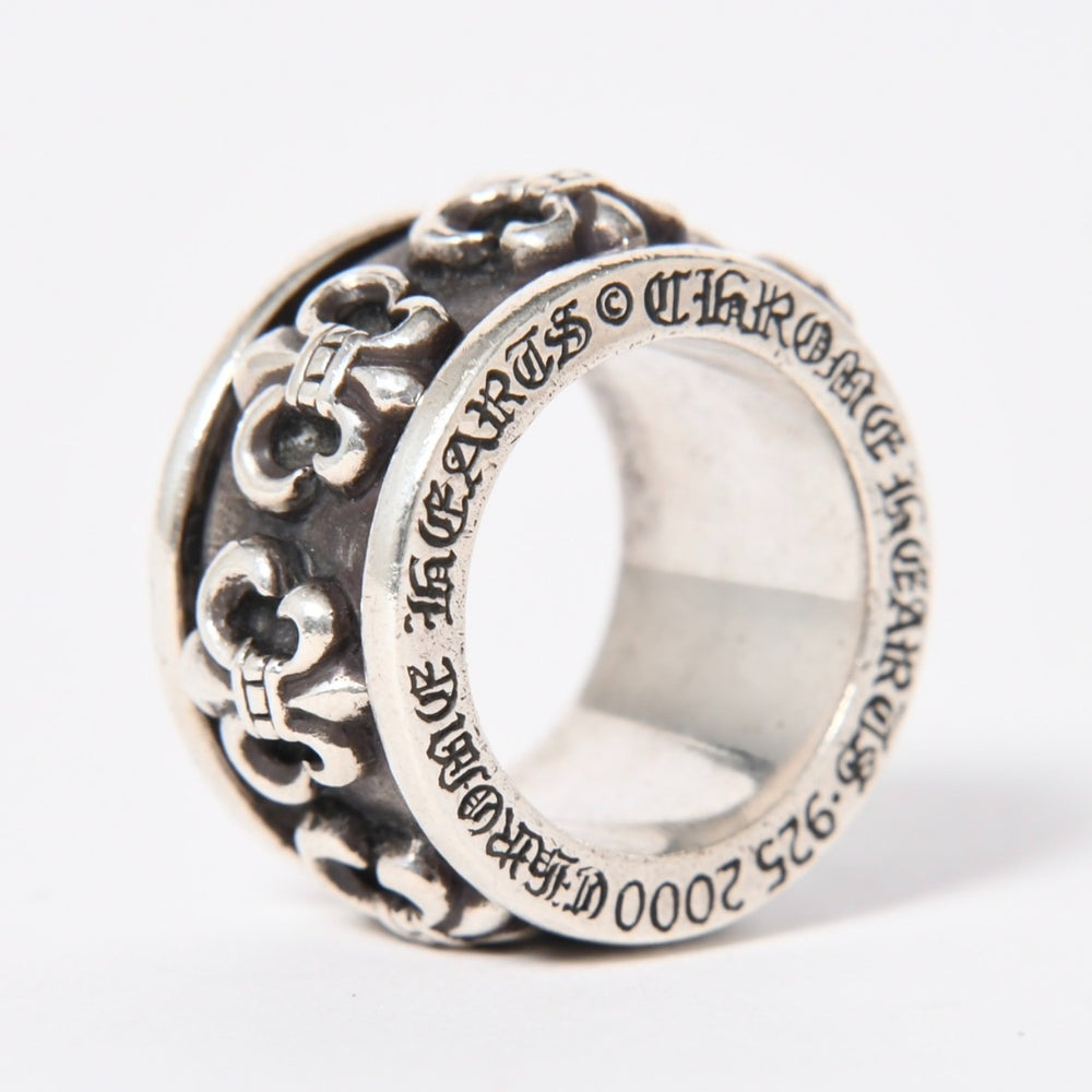 CHROME HEARTS クロムハーツ スピナー BSフレア リング サイズ18号 重量約39.09g 指輪 百合の紋章 アクセサリー シルバー925 美品 中古 4a007039